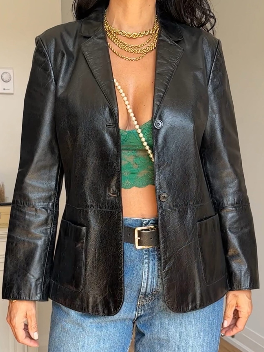 Vintage Kenneth Cole Leather Blazer